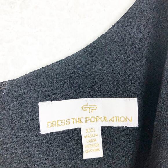 Dress The Population Iris Slit Crepe Black Gown Maxi Dress - Picture 5 of 14